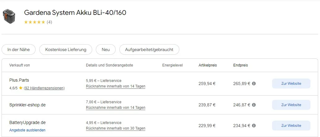 gardena ersatzakku bLi 40 160 preisvergleich jpg
