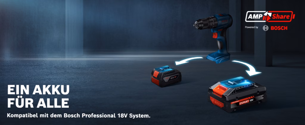 Ein Akku für alle - Amp Share Allianz - powered by Bosch