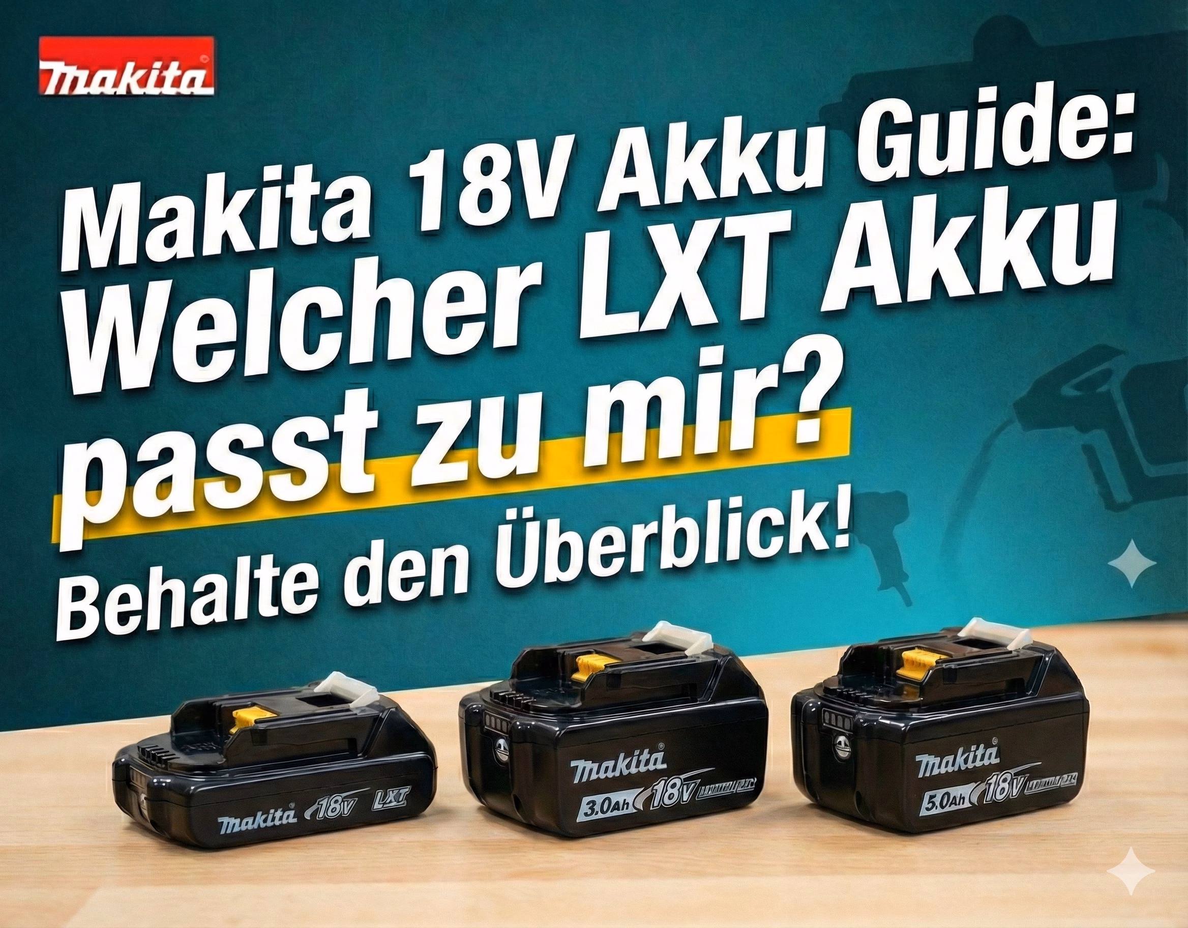makita_18V_akku_guide_ueberblick Im Makita 18V Akku Guide: 3 Makita LXT Akkus im Vergleich auf einer hölzernen Werkbank